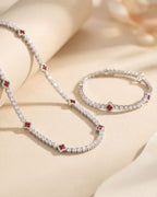 Clover Bracelet | Burgundy Silver 4