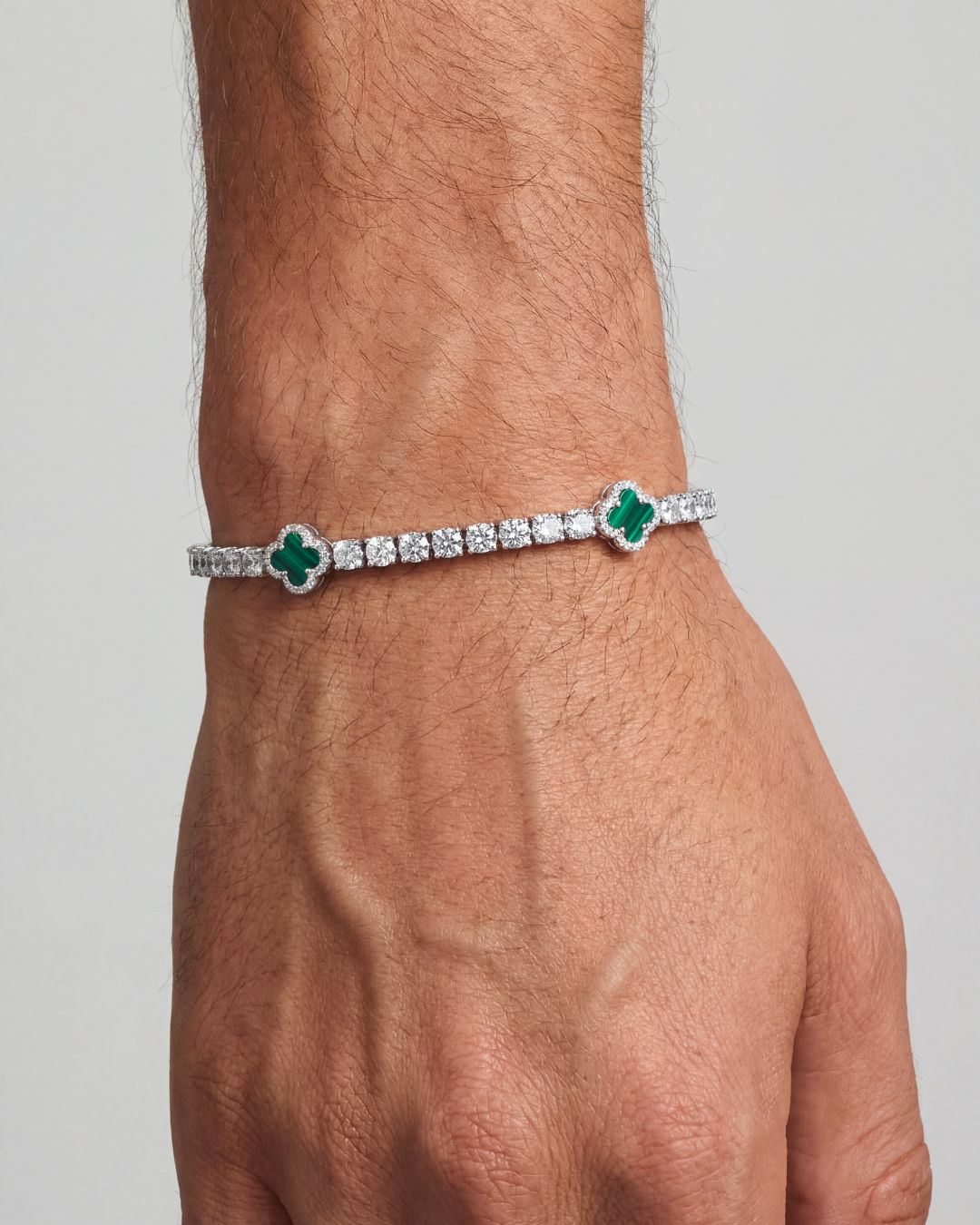 Clover Bracelet | Malachite Silver 2