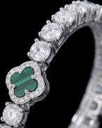 Clover Bracelet | Malachite Silver 4
