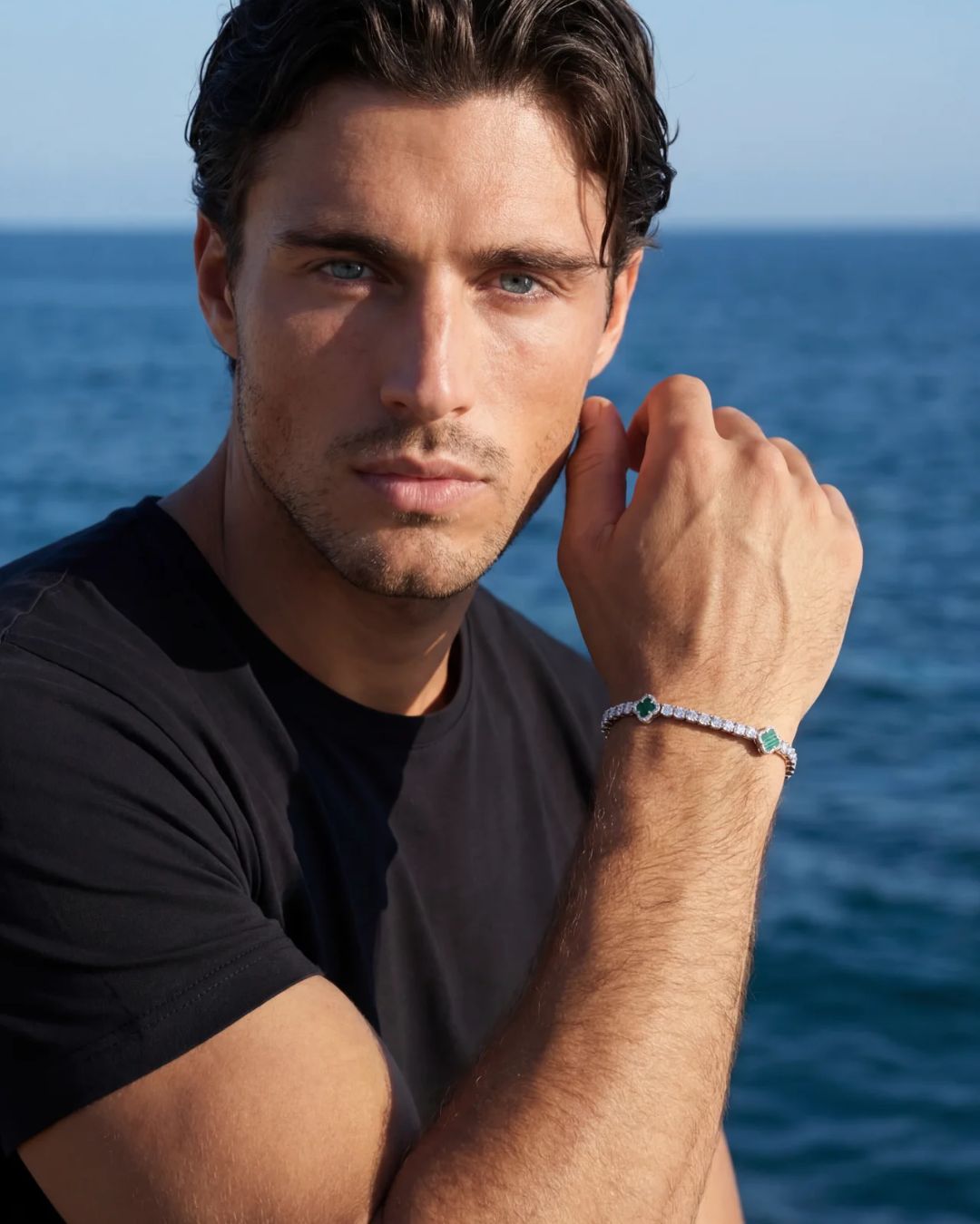 Clover Bracelet | Malachite Silver 3