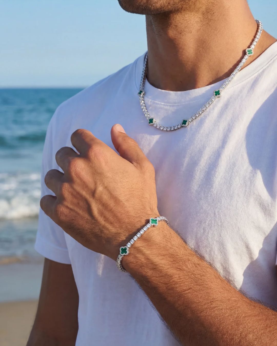Clover Bracelet | Malachite Silver 6