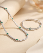 Clover Necklace | Malachite Silver 3