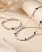 Clover Necklace | Onyx Black Silver 3