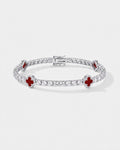 Clover Bracelet | Burgundy Silver 1