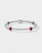 Clover Bracelet | Burgundy Silver 1