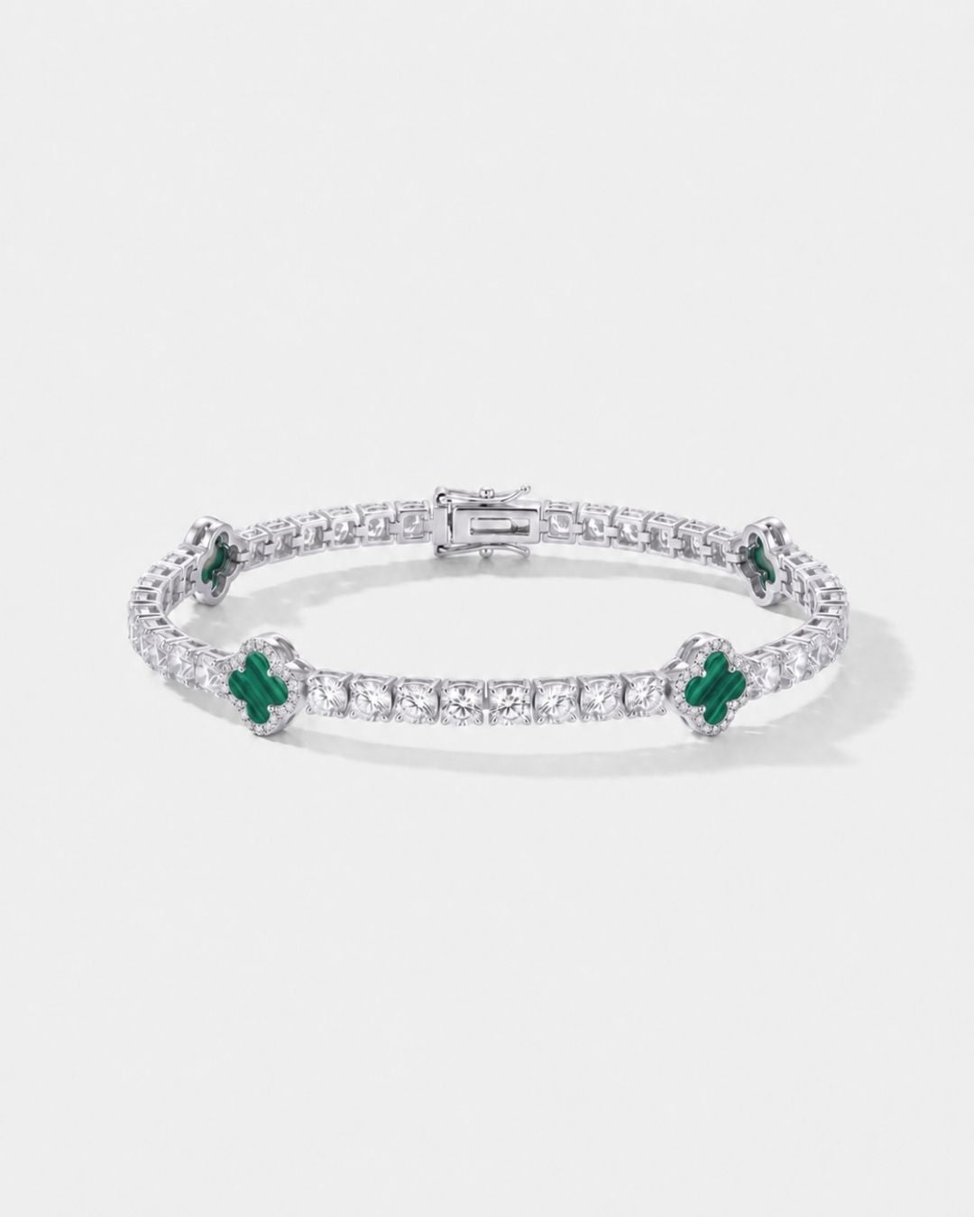 Clover Bracelet | Malachite Silver 1