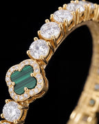 Clover Bracelet | Malachite Gold 3