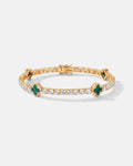 Clover Bracelet | Malachite Gold 1