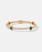 Clover Bracelet | Malachite Gold 1