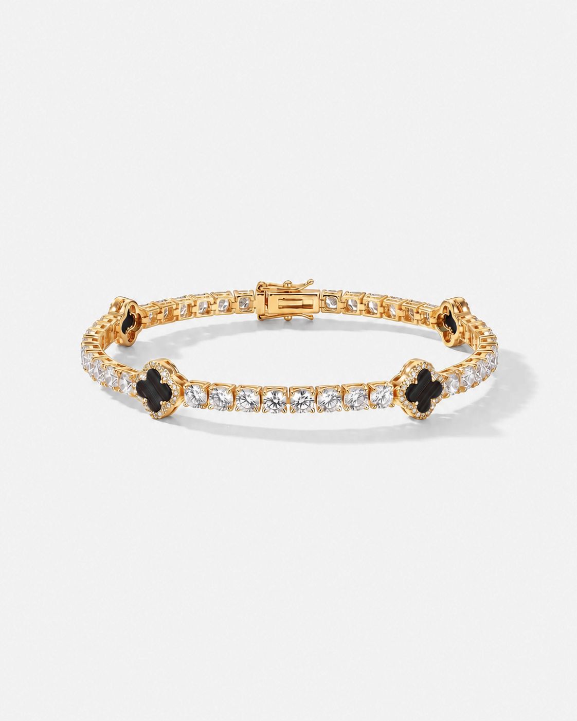 Clover Bracelet | Onyx Black Gold 1