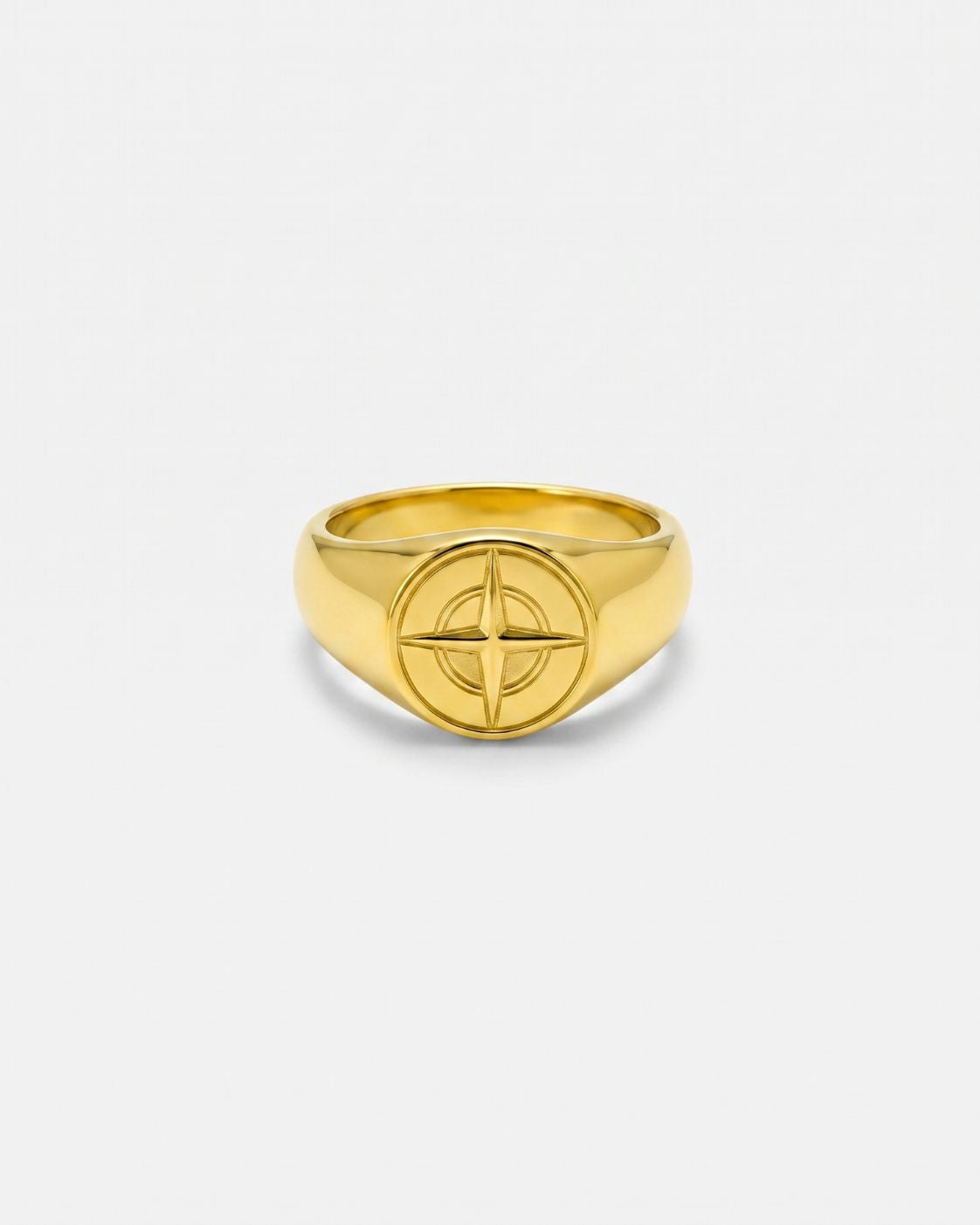 Pureform Compass Ring | PVD Gold 1