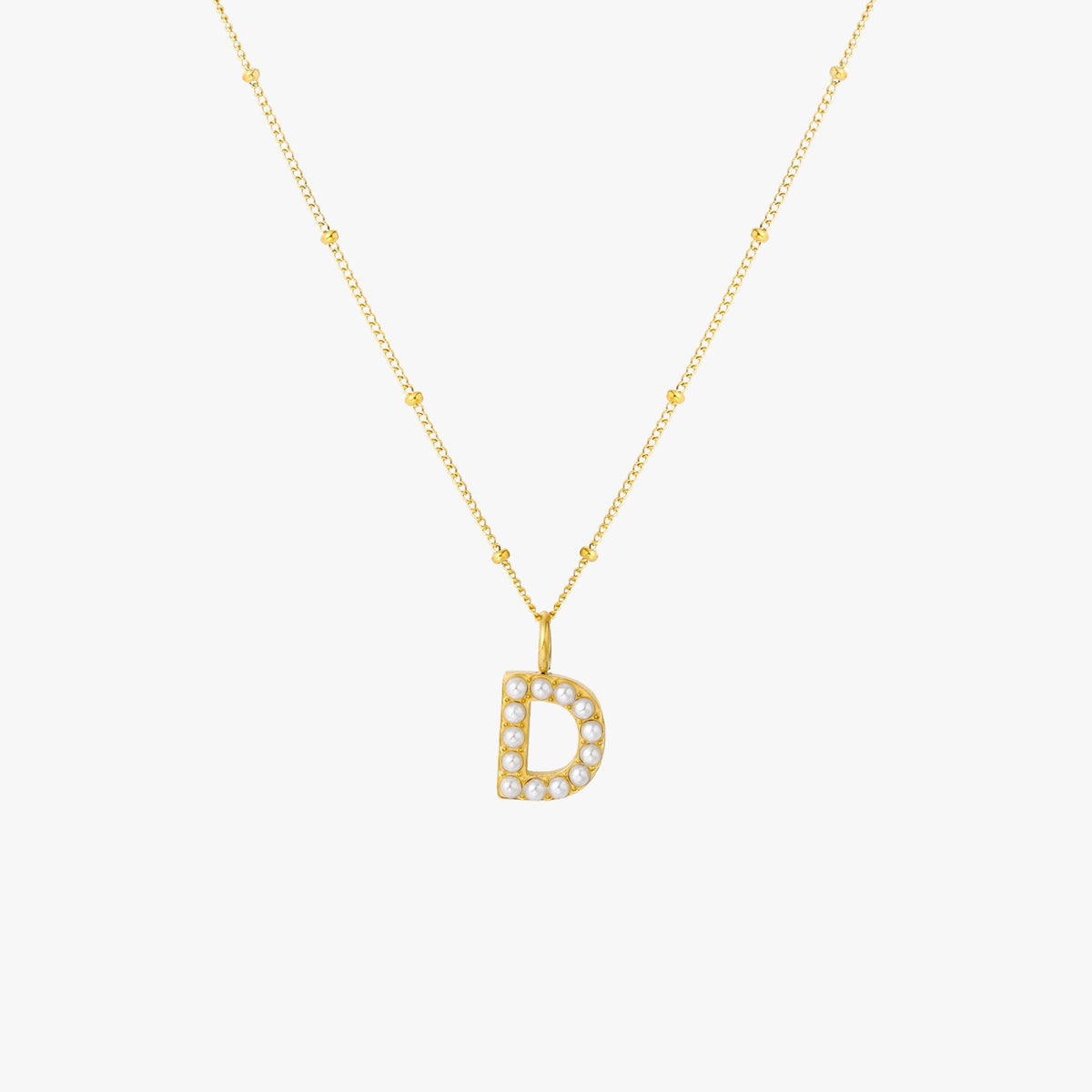 Pearl Initial Necklace 12