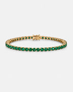 Tennis Bracelet | Emerald Green 14K Gold 1