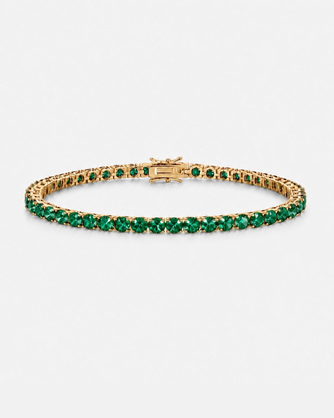 Tennis Bracelet | Emerald Green 14K Gold 1