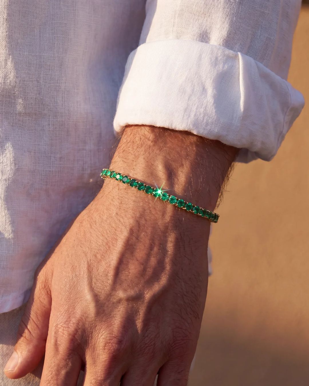 Tennis Bracelet | Emerald Green 14K Gold 6
