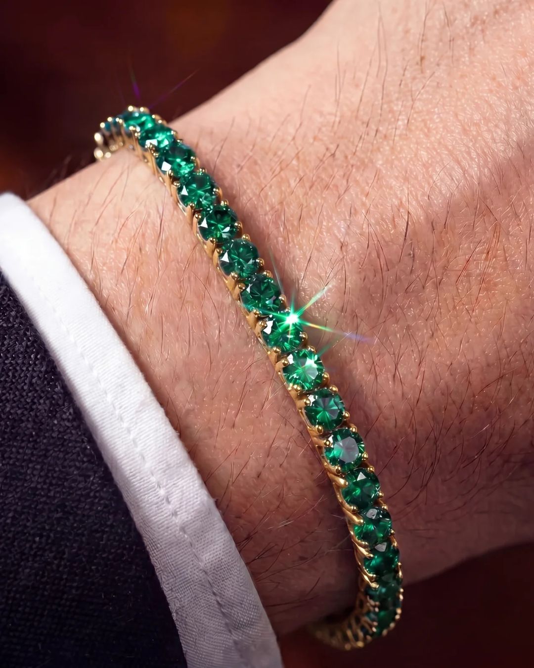 Reserva Tennis Bracelet | Emerald Green 14K Gold 2