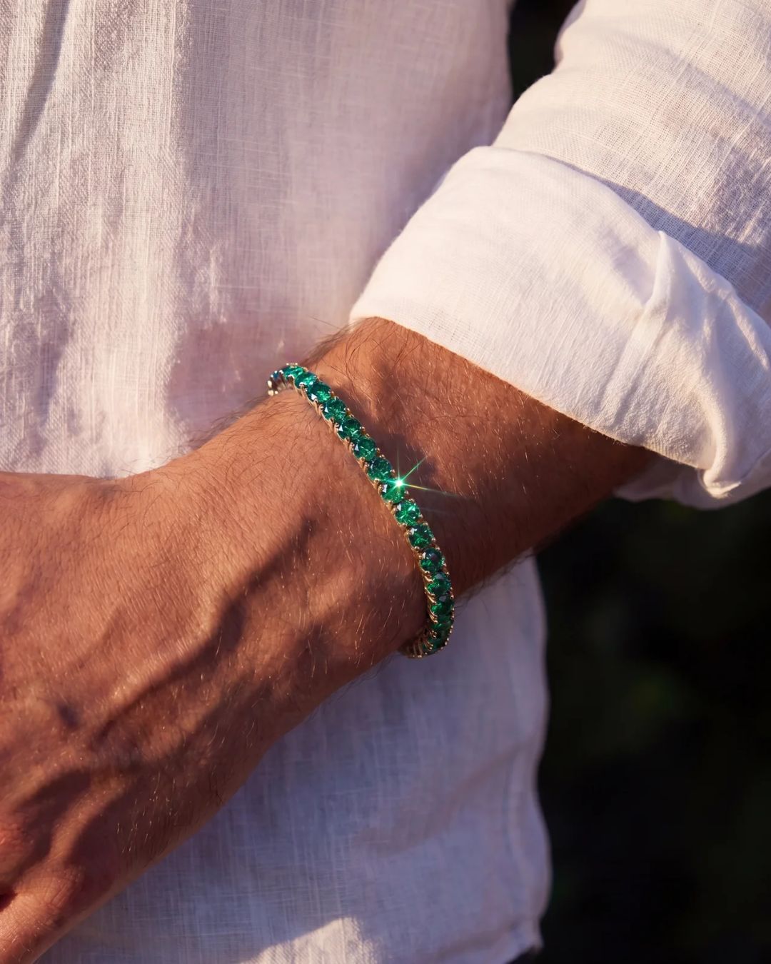 Tennis Bracelet | Emerald Green 14K Gold 3