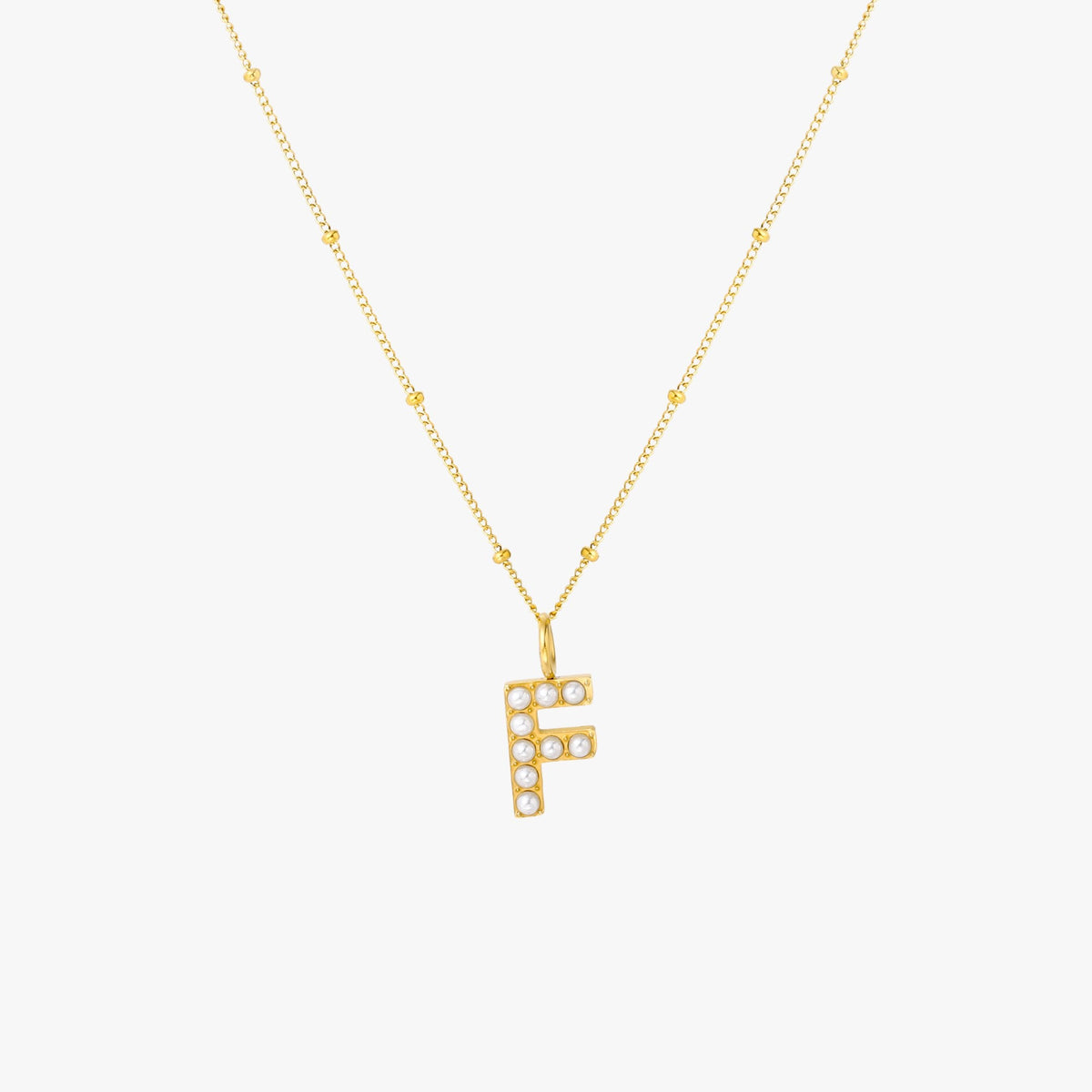 Pearl Initial Necklace 14