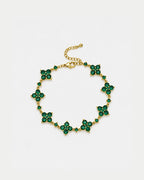 Fortuna Bracelet | Green Stone Gold 1