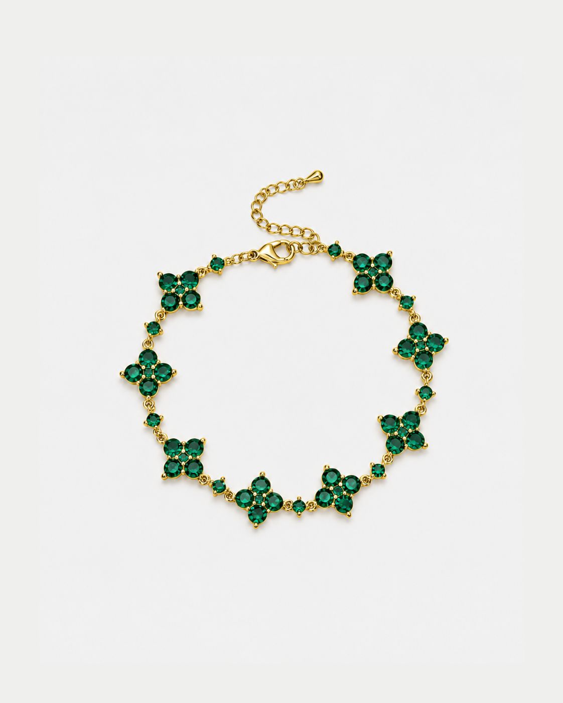 Fortuna Bracelet | Green Stone Gold 1