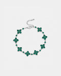 Fortuna Bracelet | Green Stone Silver 1