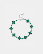 Fortuna Bracelet | Green Stone Silver 1