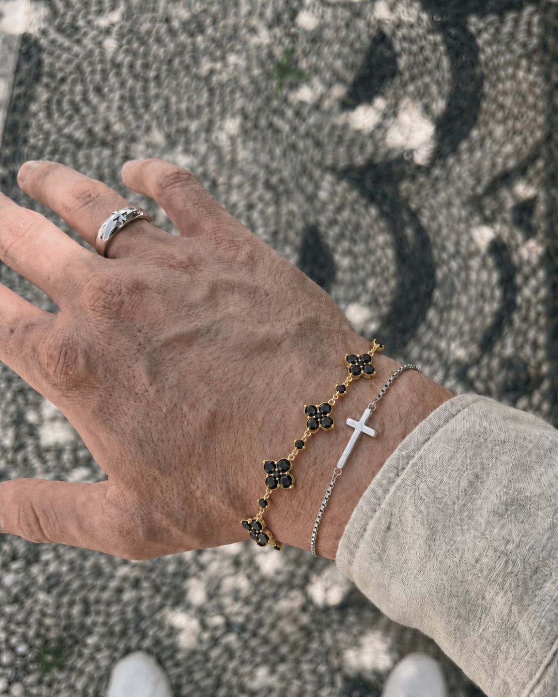 Fortuna Bracelet | Black Stone Gold 3