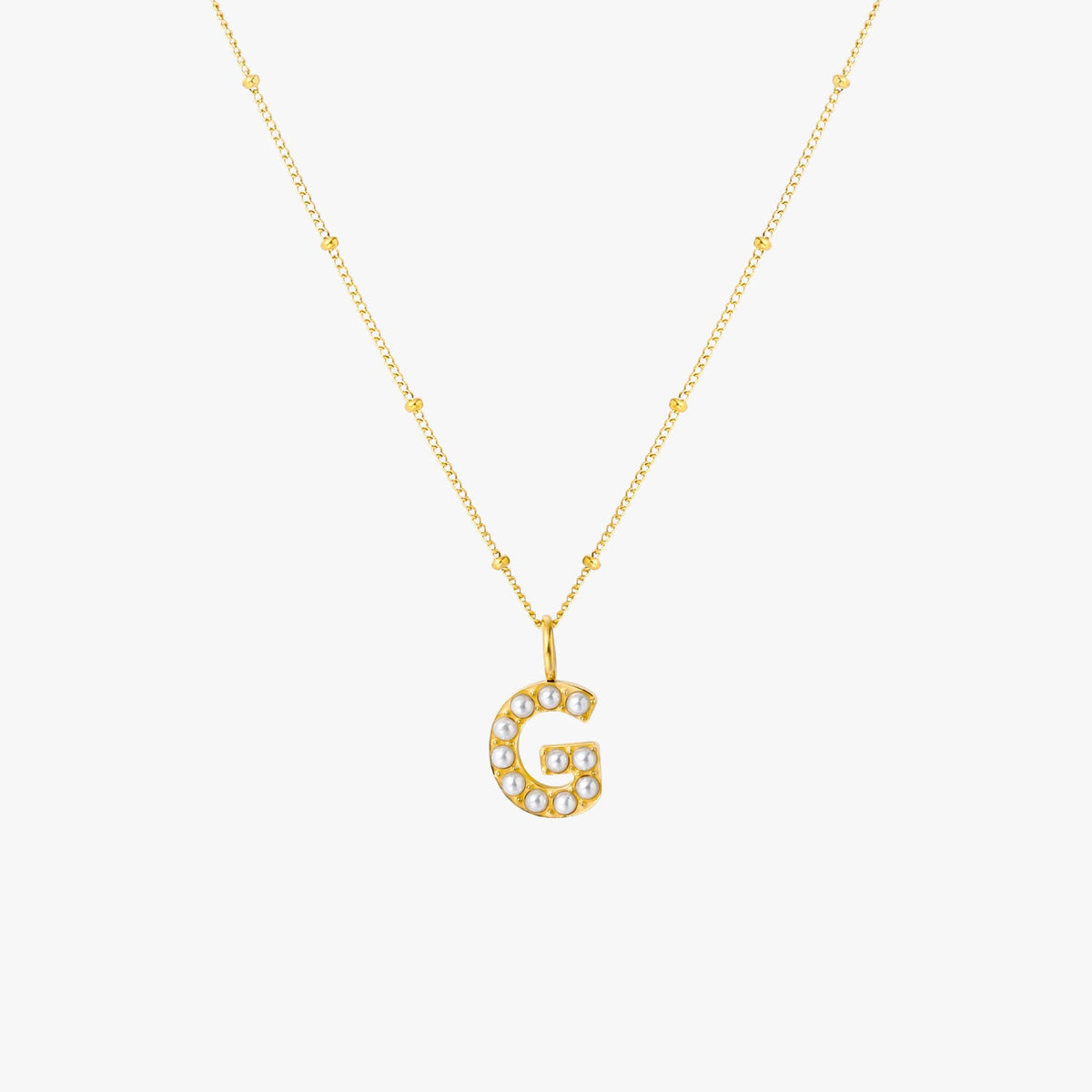 Pearl Initial Necklace 15