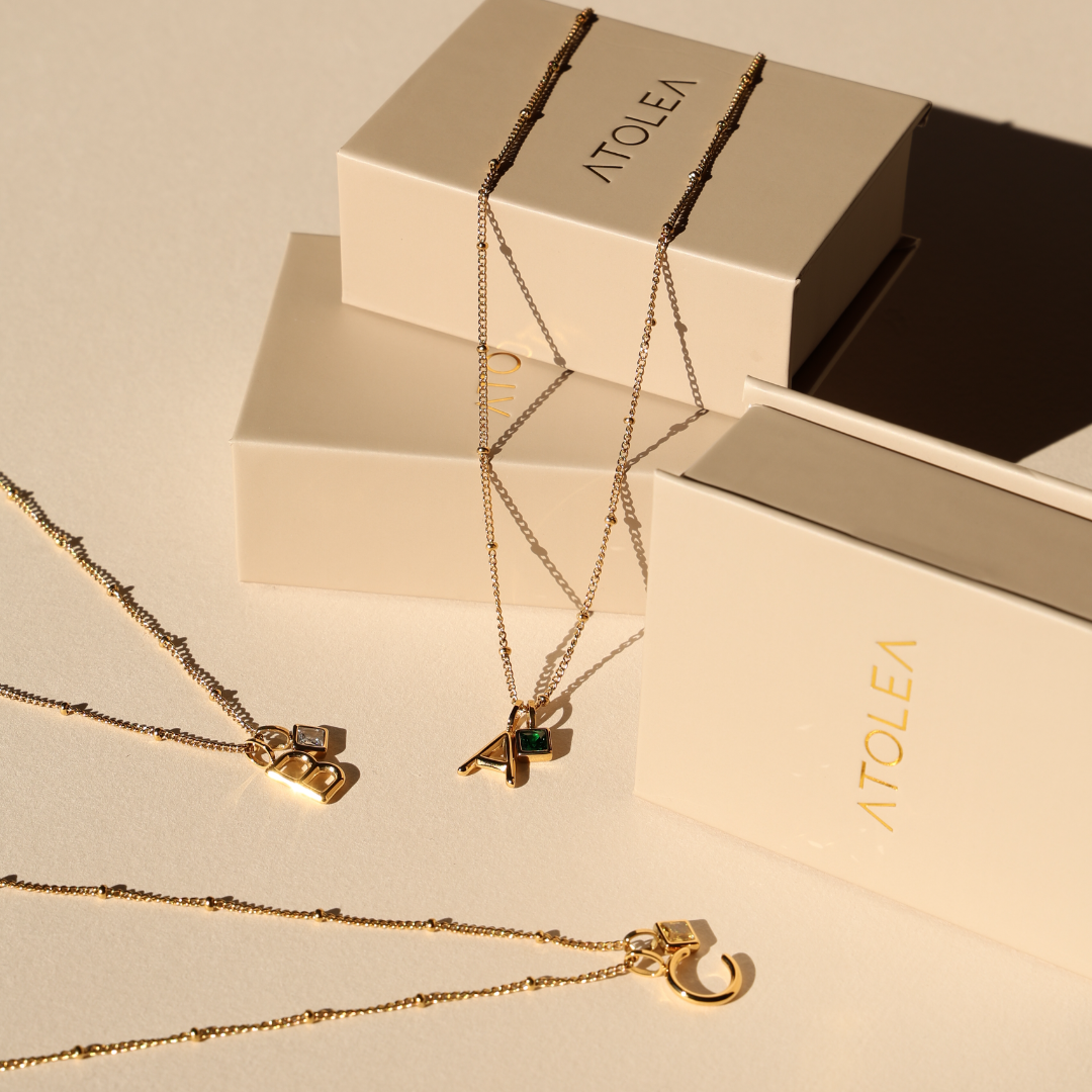 Initial & Birthstone Charm Necklace 6