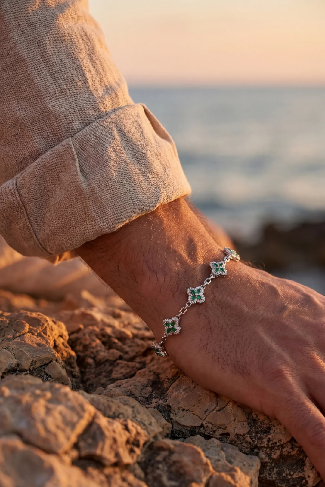 Green Flower Bracelet 7