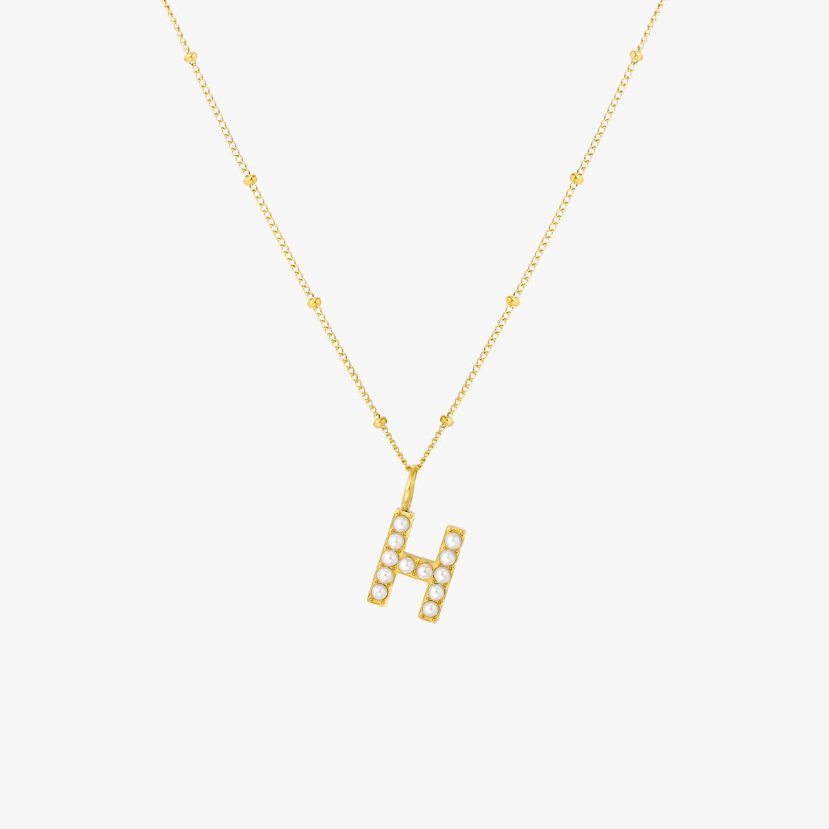 Pearl Initial Necklace 16