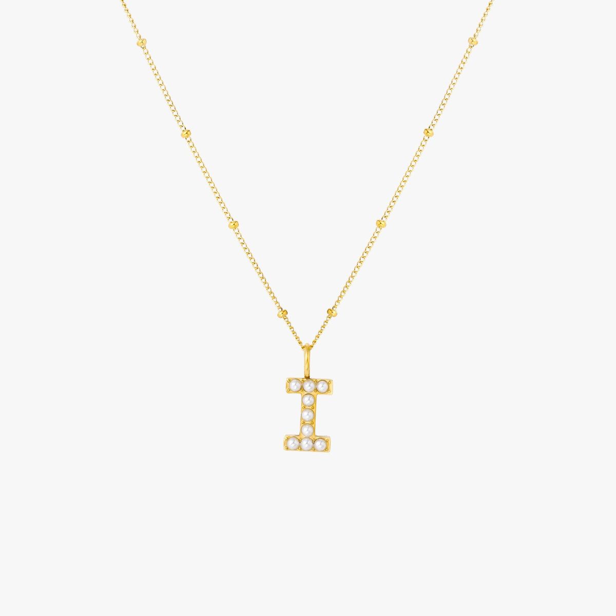 Pearl Initial Necklace 17
