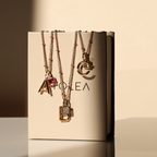 Initial & Birthstone Charm Necklace 9