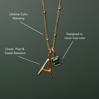 Initial & Birthstone Charm Necklace 4