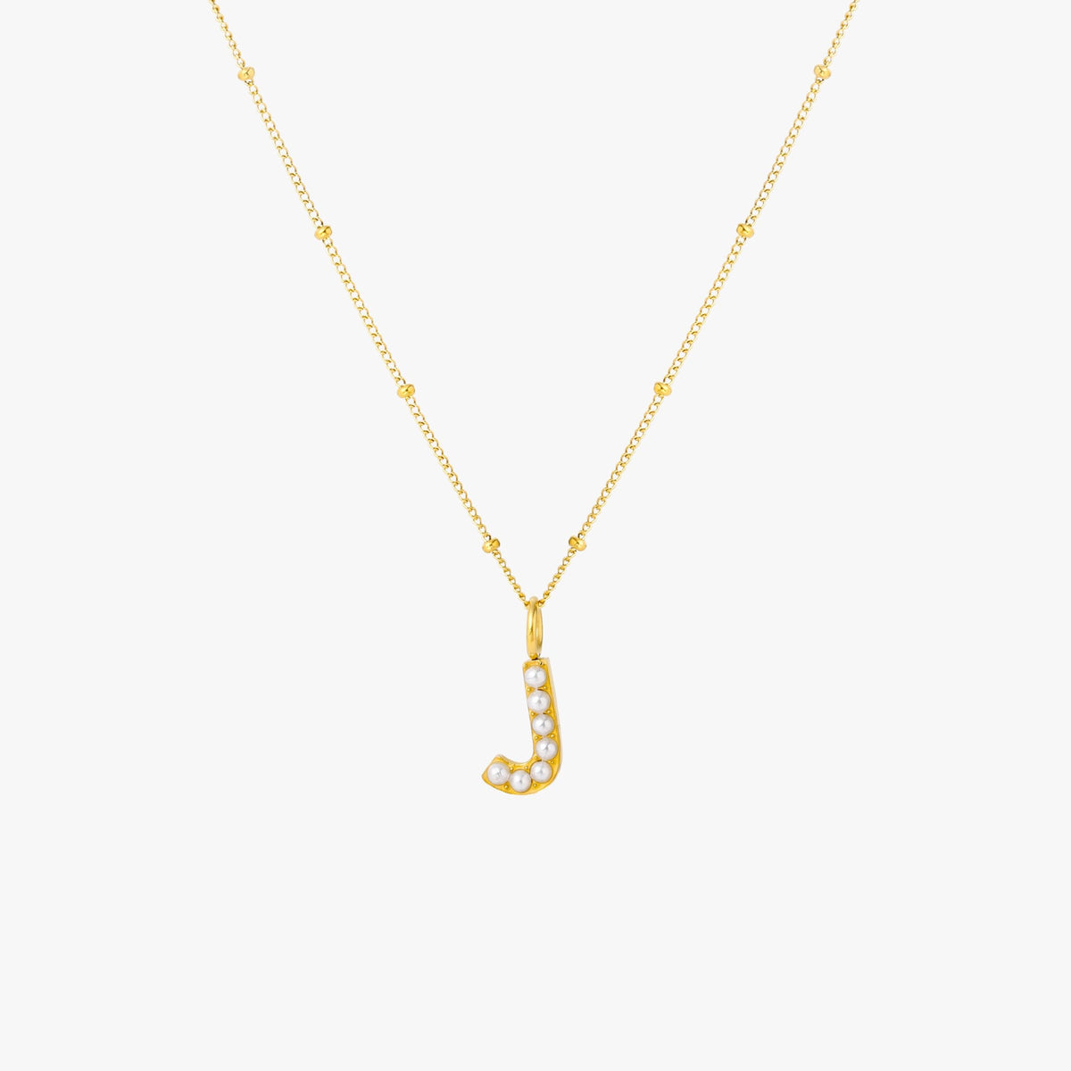 Pearl Initial Necklace 18