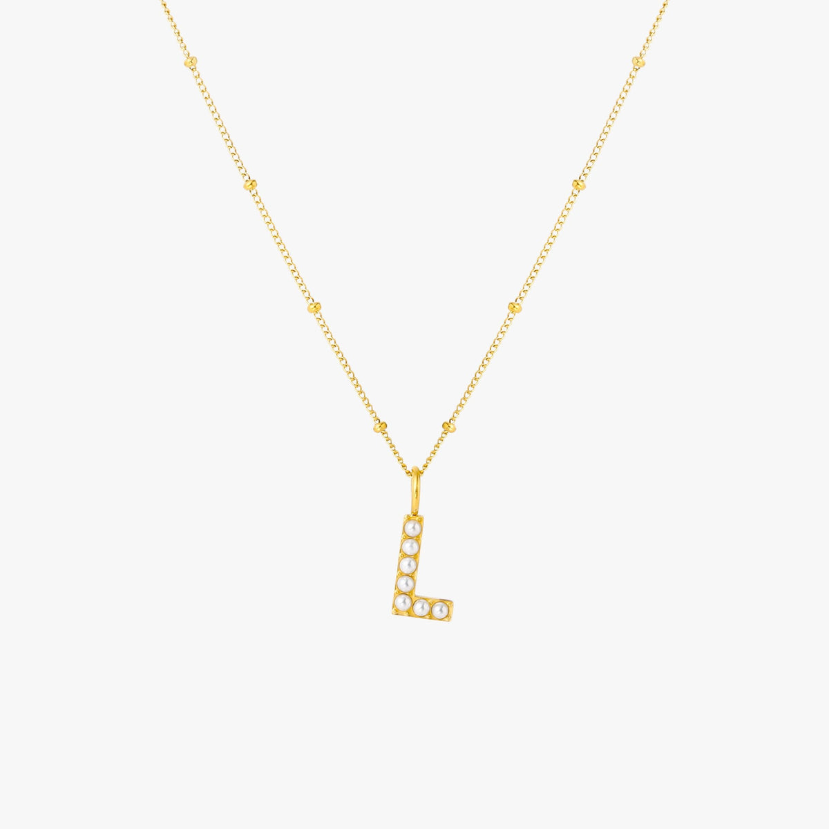 Pearl Initial Necklace 20