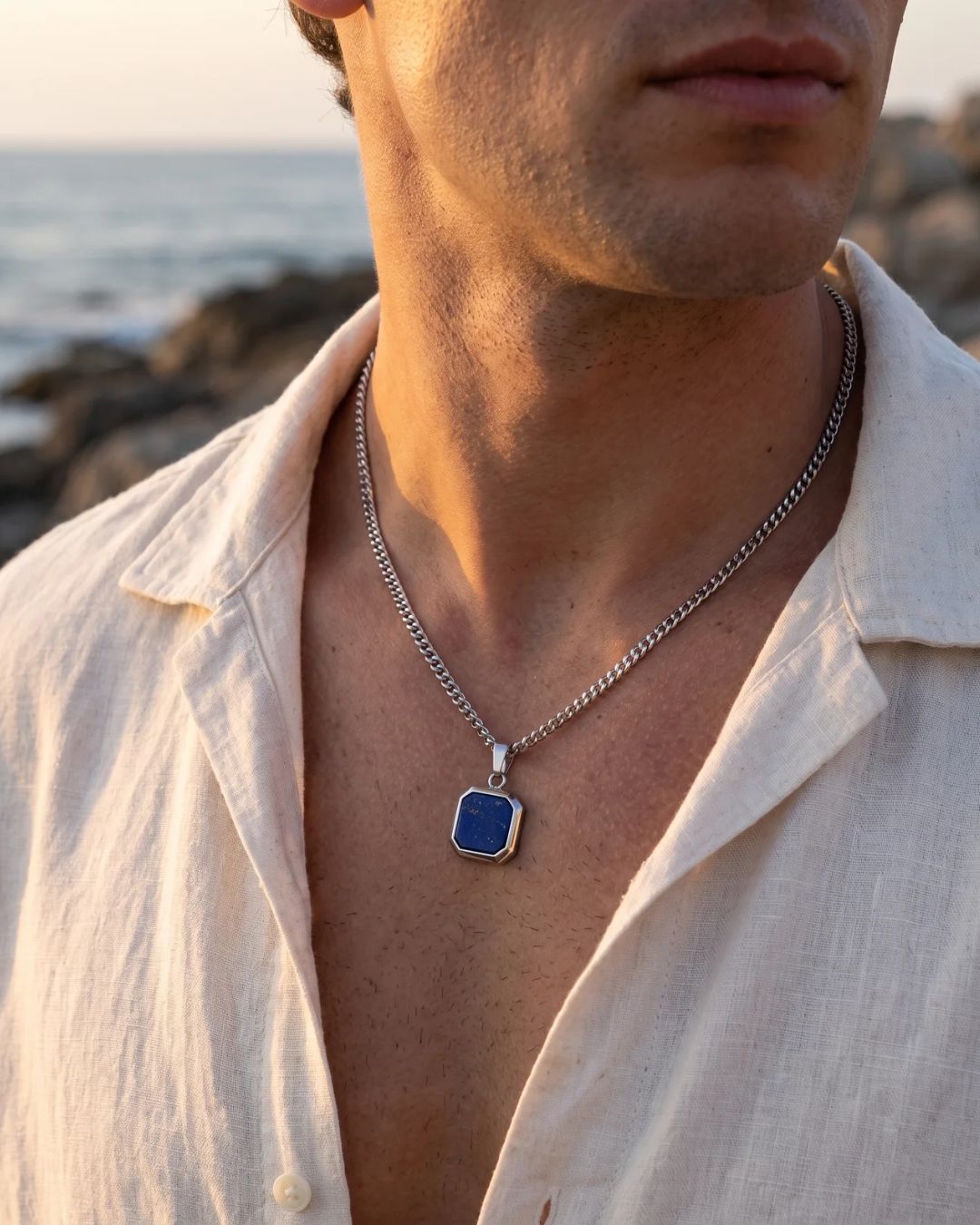 Lapis Lazuli Pendant Necklace | Silver 2