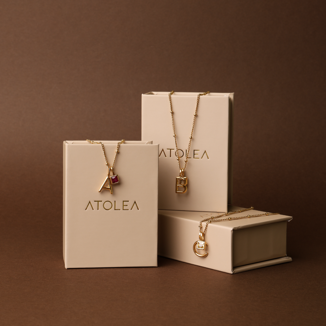 Initial & Birthstone Charm Necklace 24