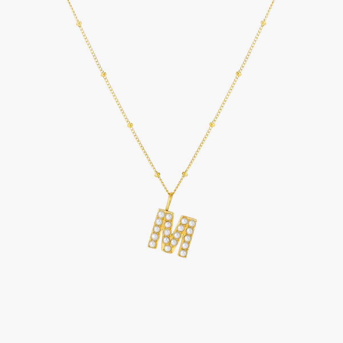 Pearl Initial Necklace 21