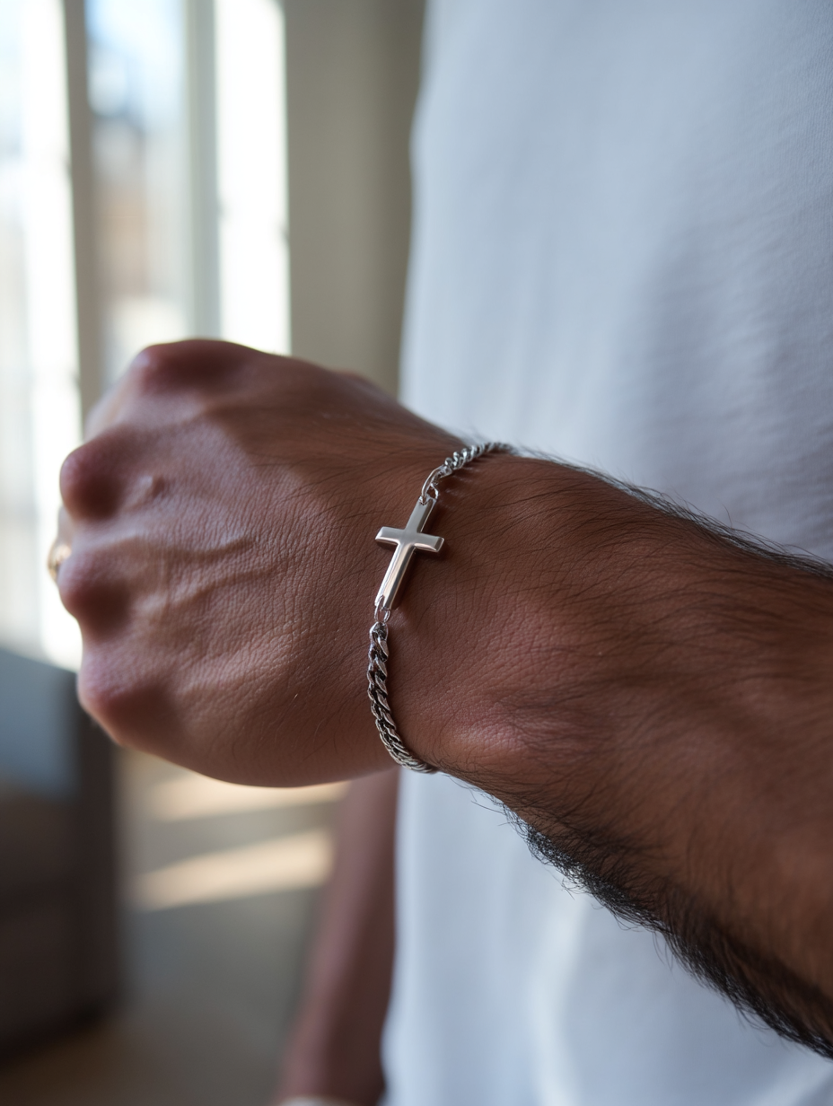 Eterna Cross Bracelet | Platinum 2