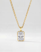 Moissanite Pendant Necklace | 2 Carat 18K Gold 7