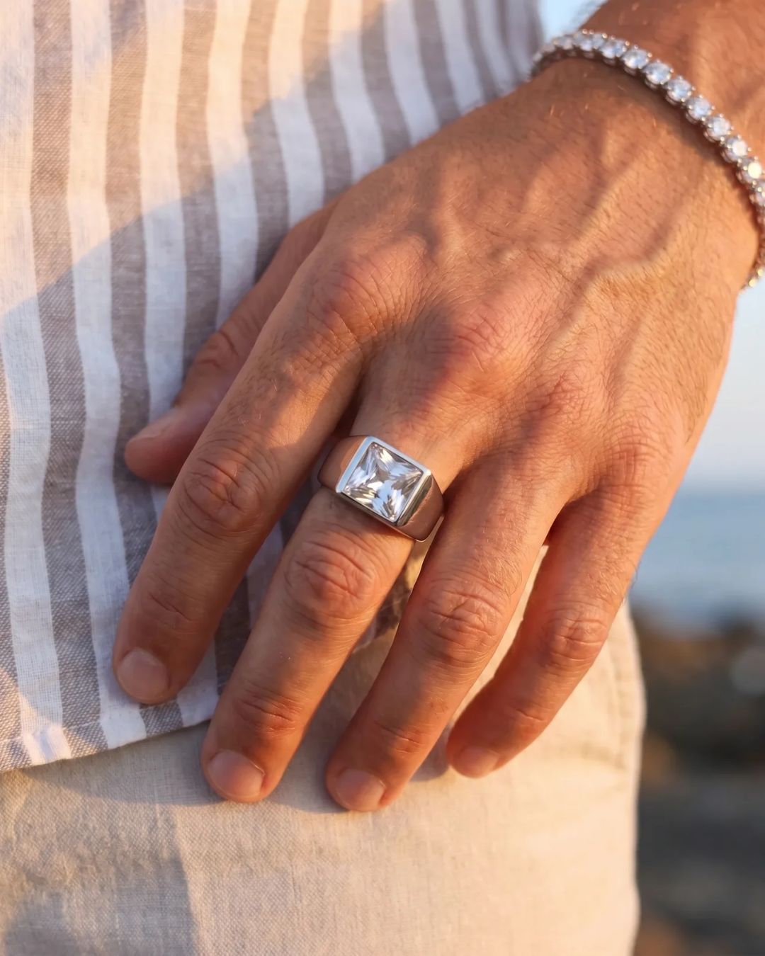 Moissanite Ring | Titanium Steel 4