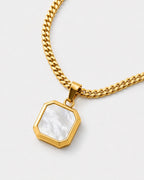 Mother of Pearl Pendant Necklace | Gold 3