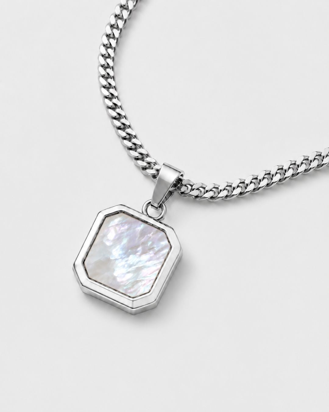 Mother of Pearl Pendant Necklace | Silver 3