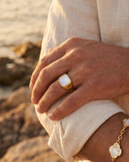 Mother of Pearl Signet Ring | Gold 2