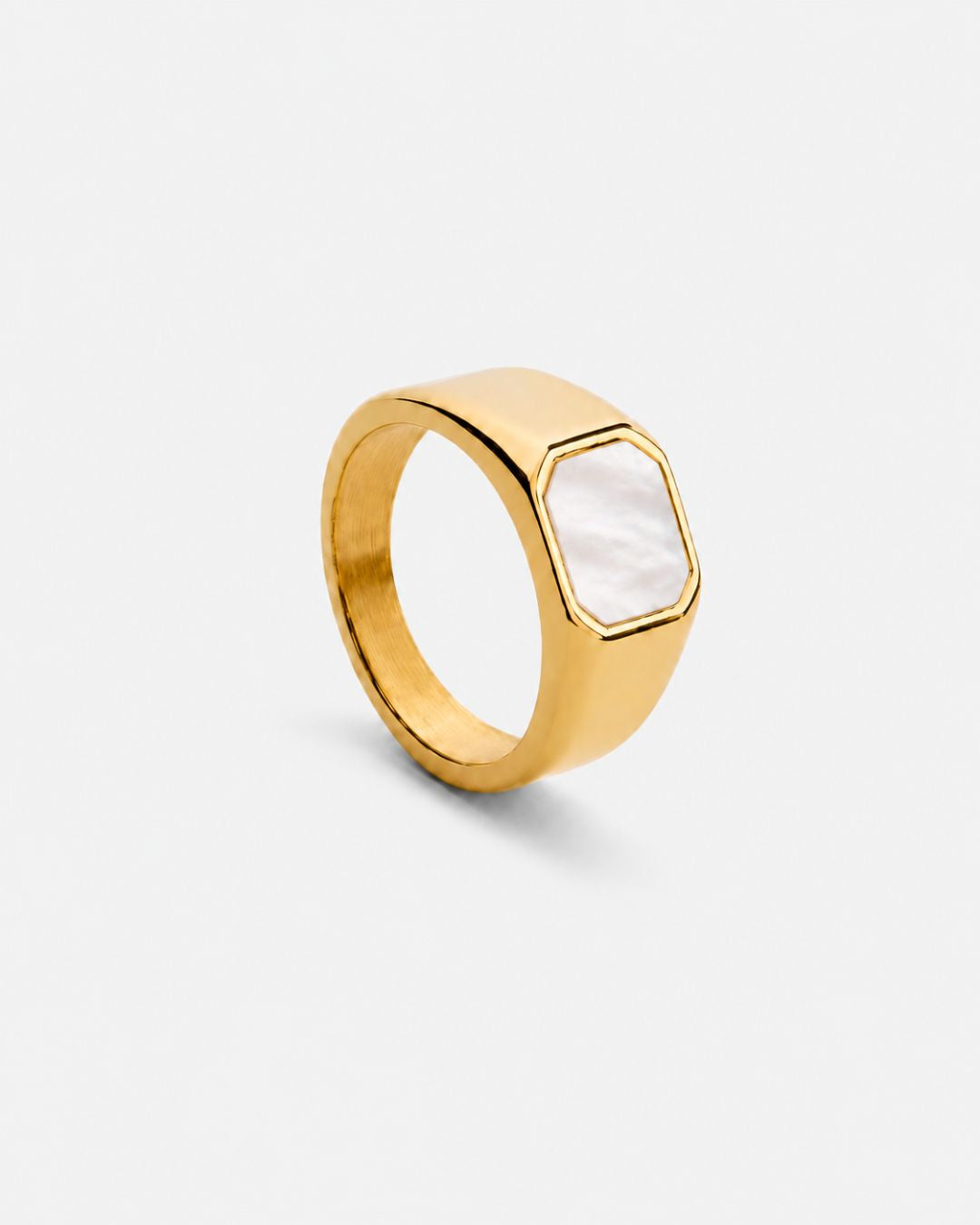 Mother of Pearl Signet Ring | Gold 3