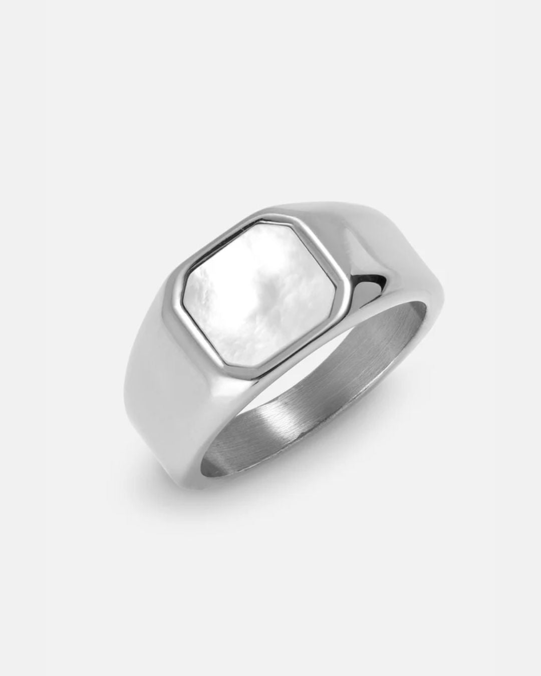 Mother of Pearl Signet Ring | Silver 5