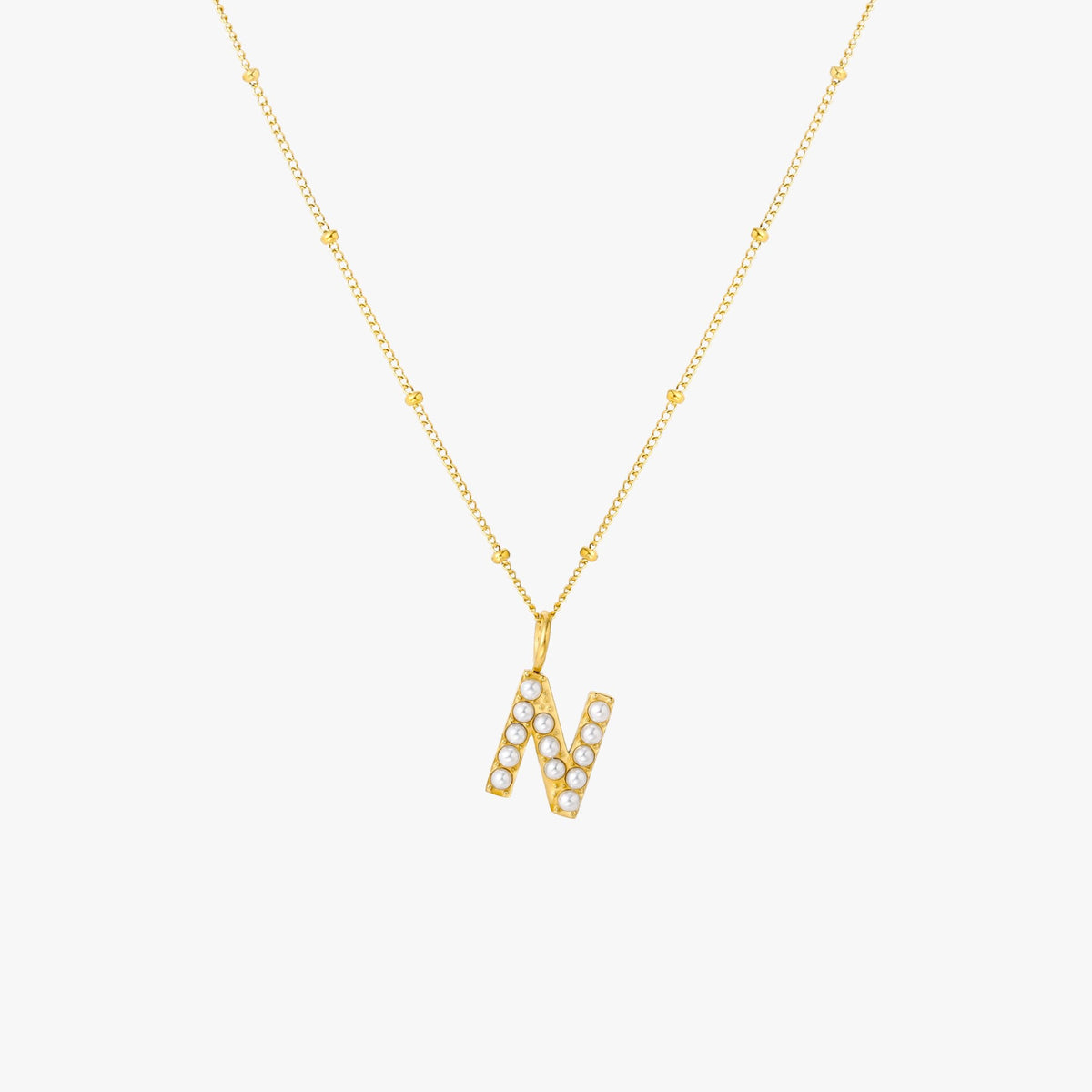 Pearl Initial Necklace 22