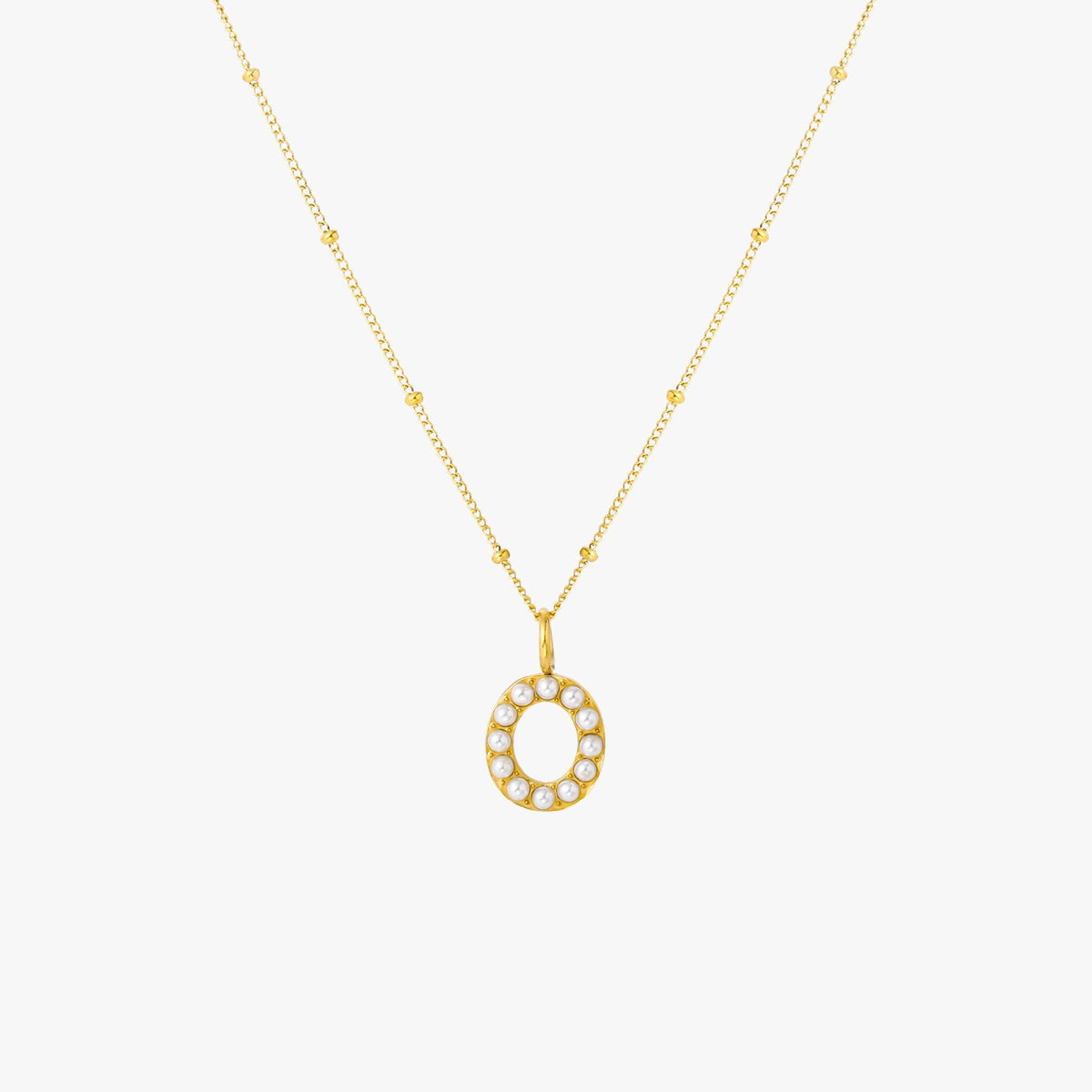 Pearl Initial Necklace 23