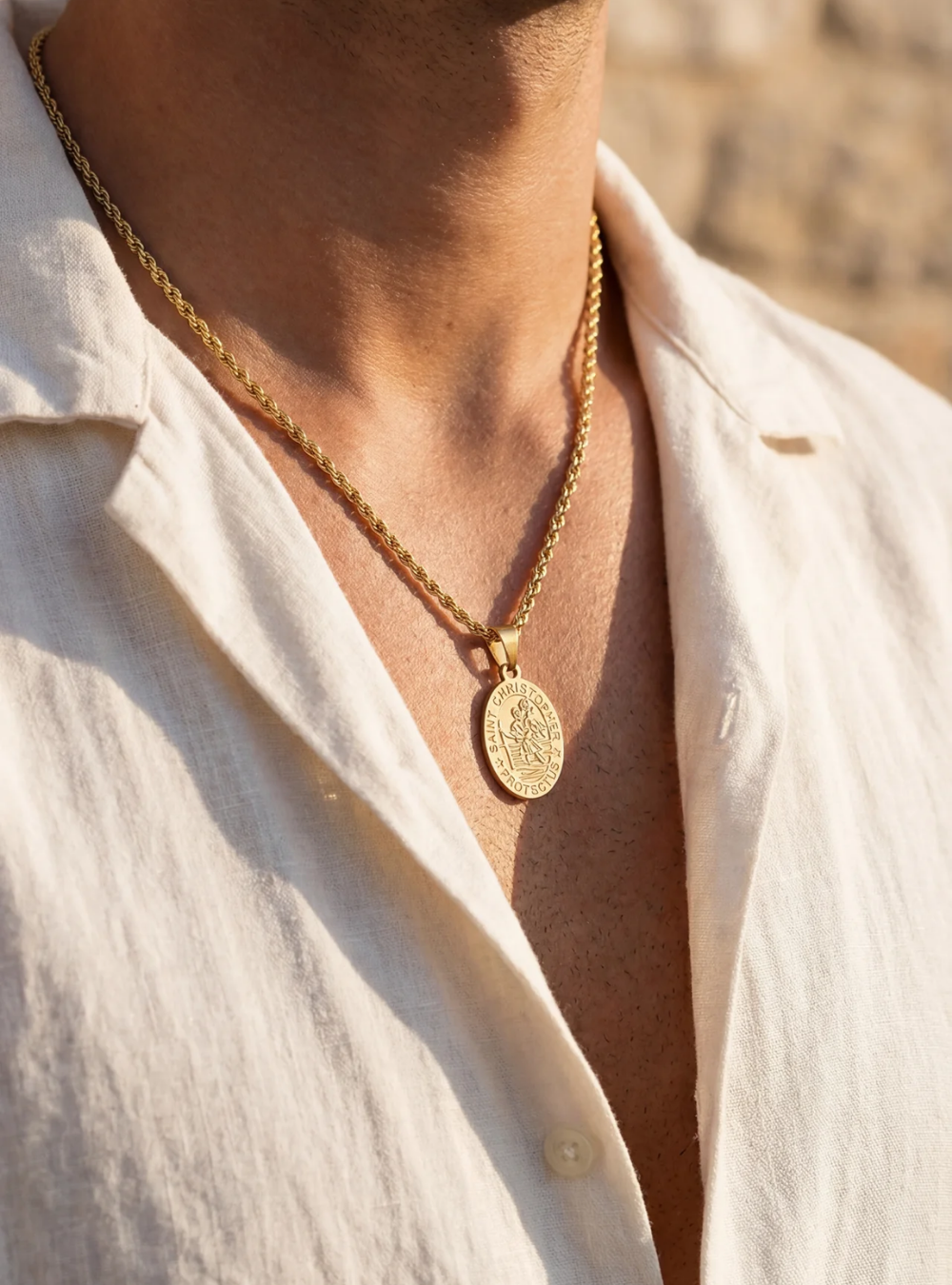 Saint Christopher Pendant Necklace I Gold 3
